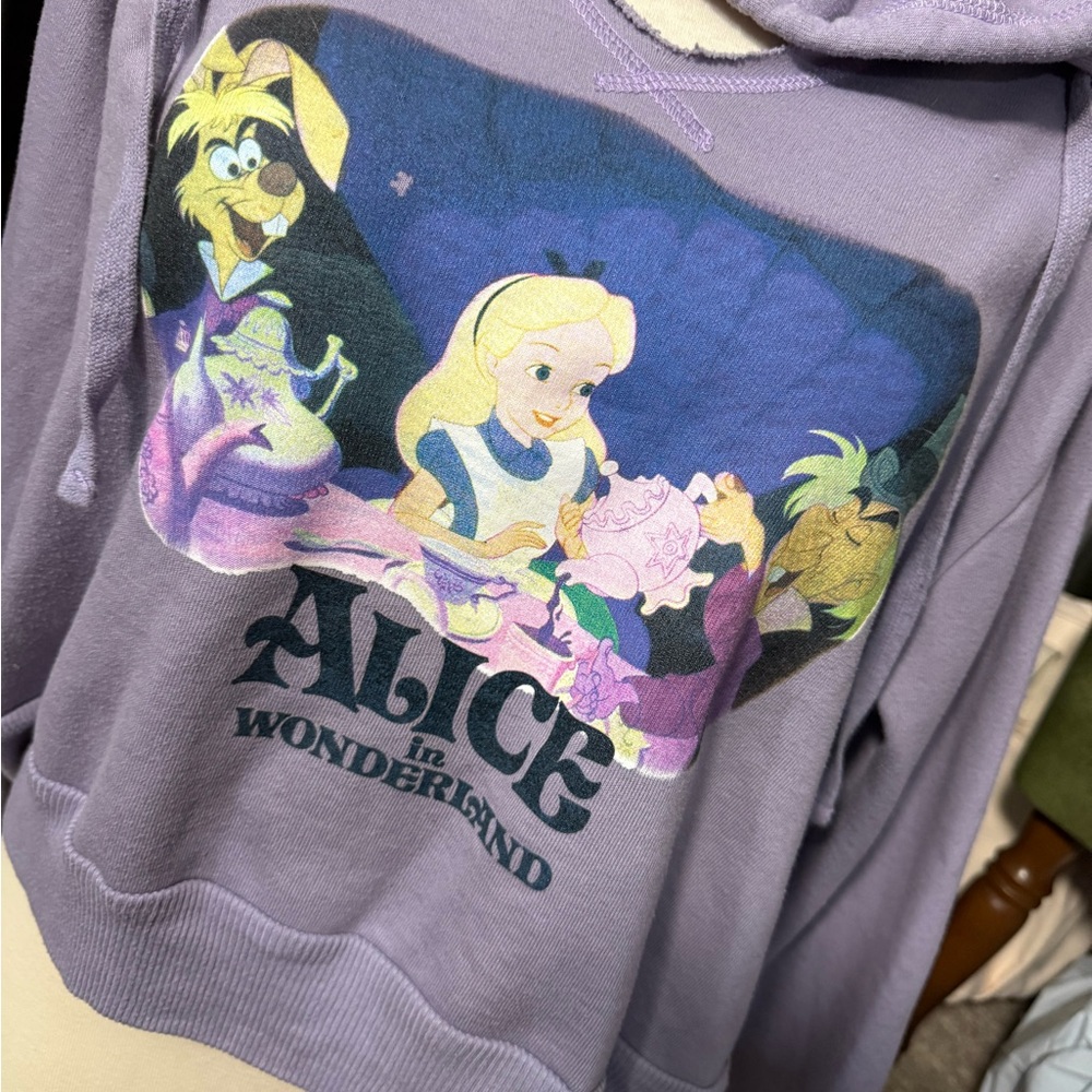 Disney Light Purple Alice in Wonderland Cropped Hoodie - Picture 2 of 4